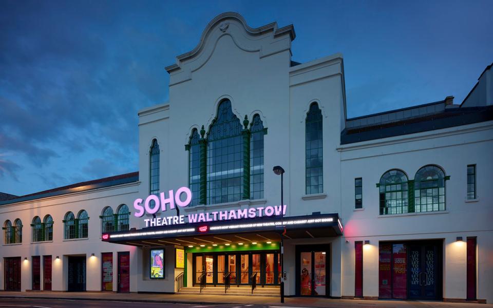 Exterior shot of Soho Theatre Walthamstow in the evening